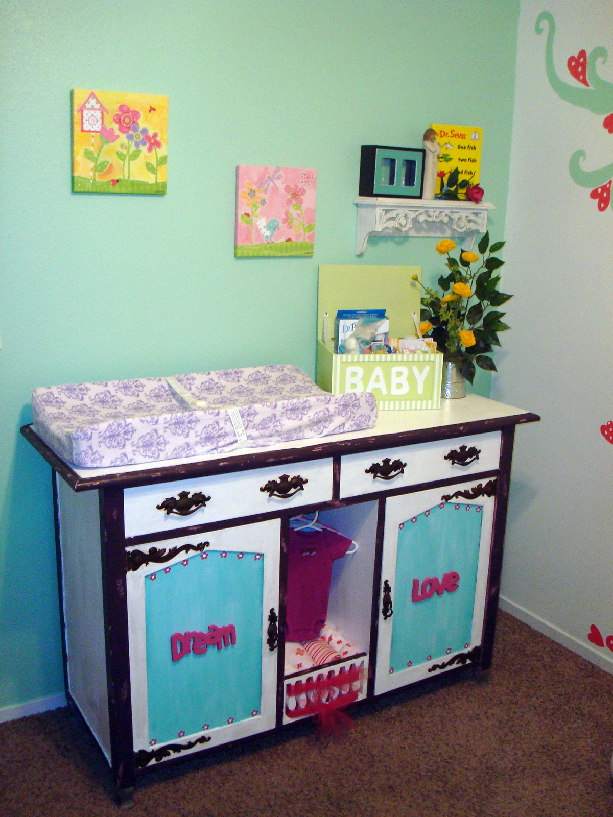Kitchen Bureau Turned Baby Bureau Diy Nursery Amy S Art Table