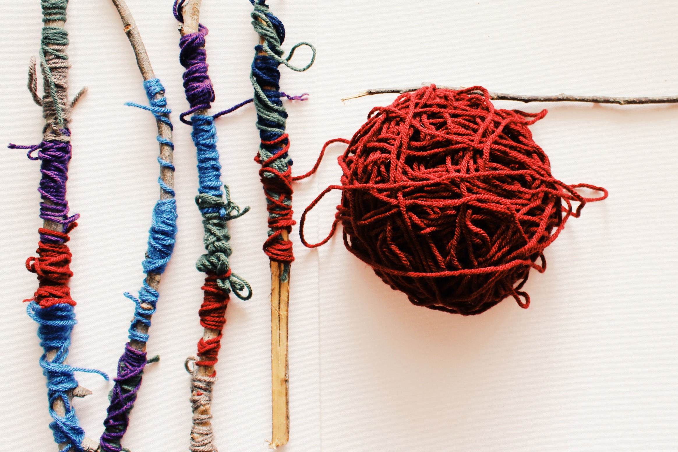 Stick Art with Yarn Amy's Art Table