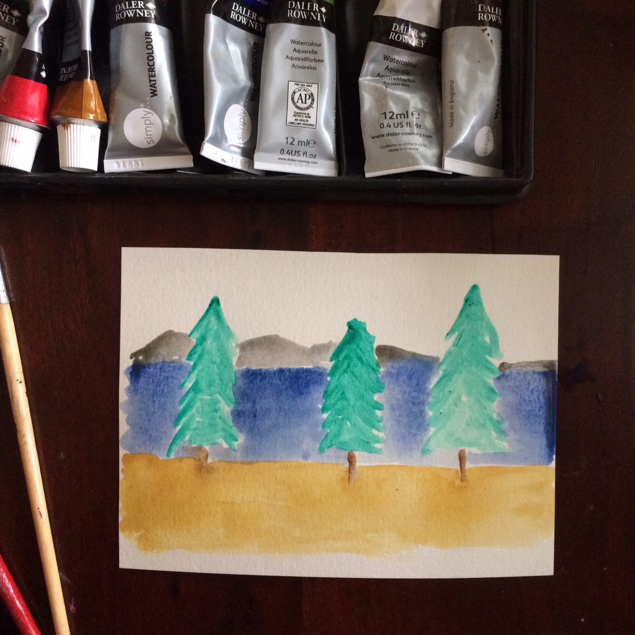 Watercolor Tutorial Pine Trees Amy S Art Table
